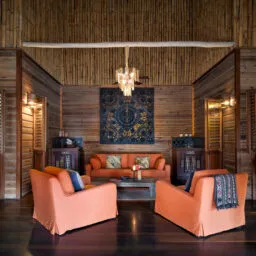 Villa living room at Turtle Inn, Belize