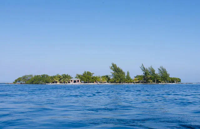 An island seen from the water