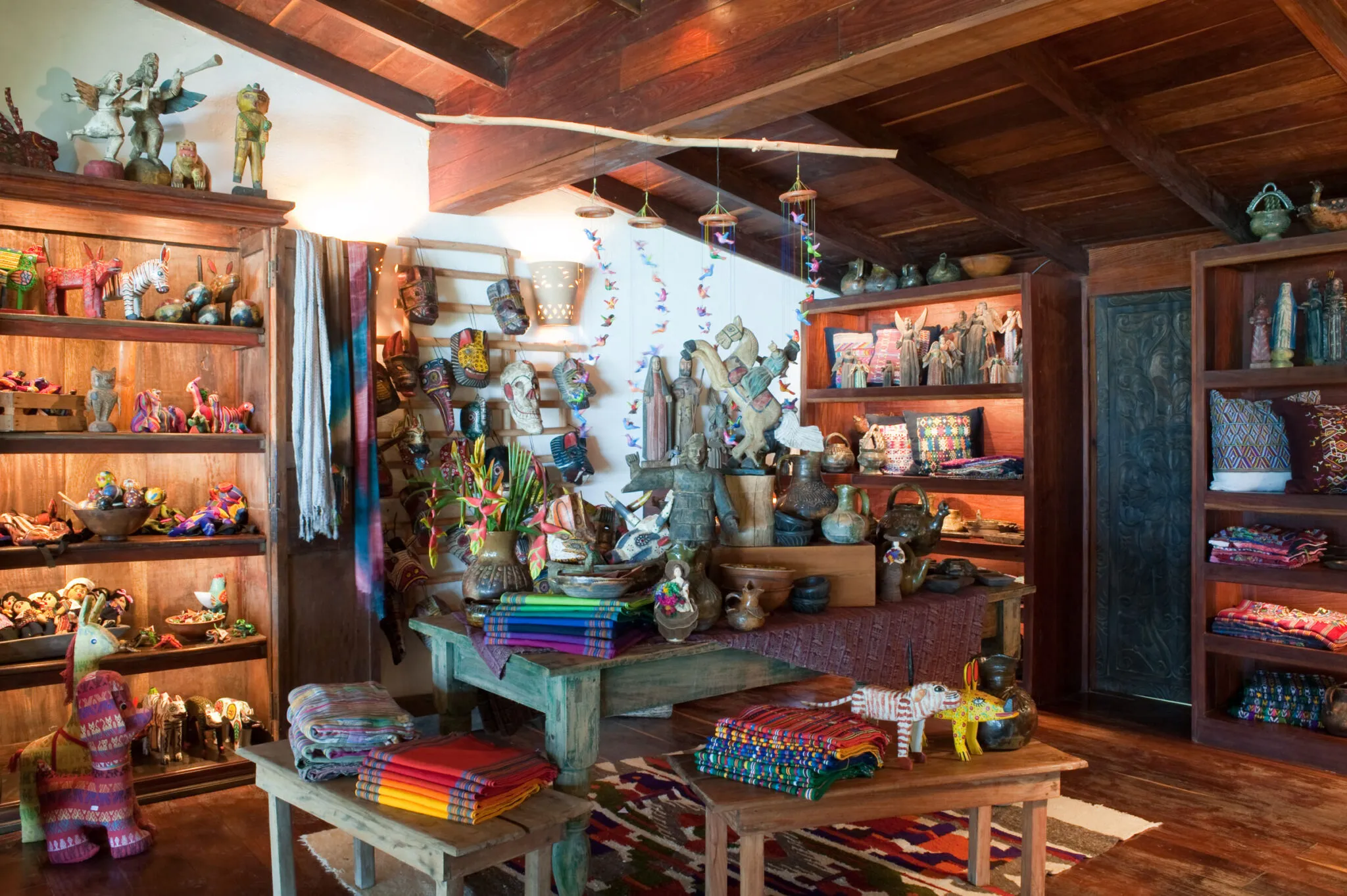 An overview of the interior of the gift shop at La Lancha.