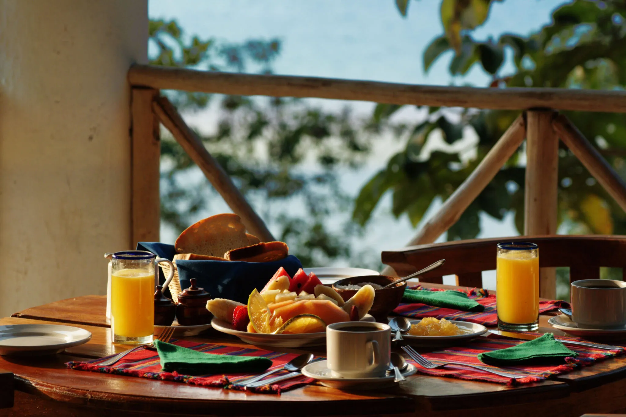 A breakfast spread from the restaurant at La Lancha.