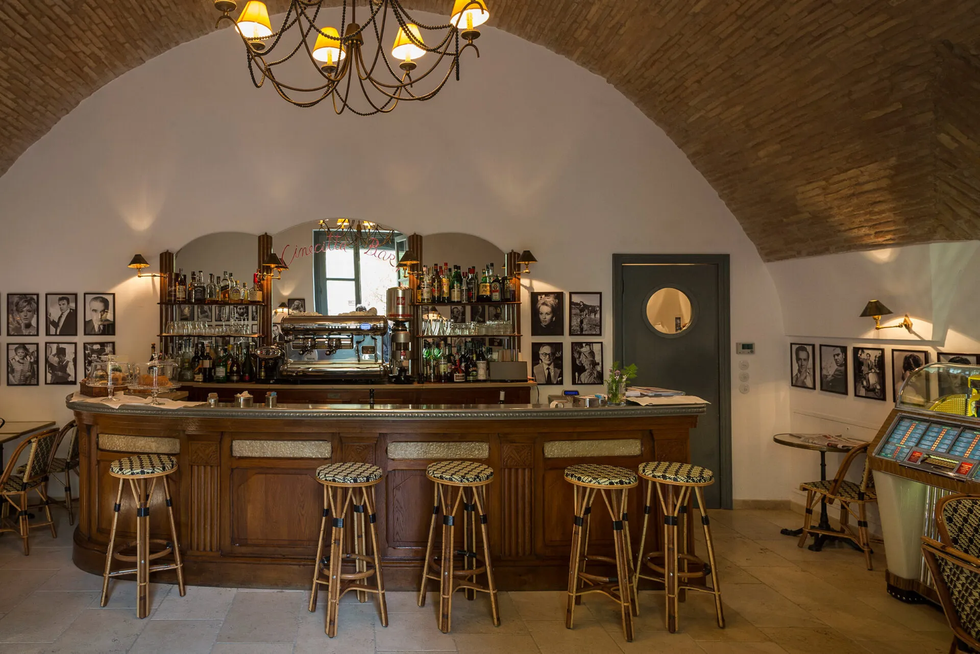 Barstools around the Cinecitta bar
