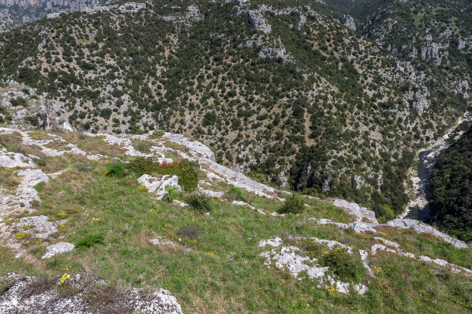 A gorge with hills