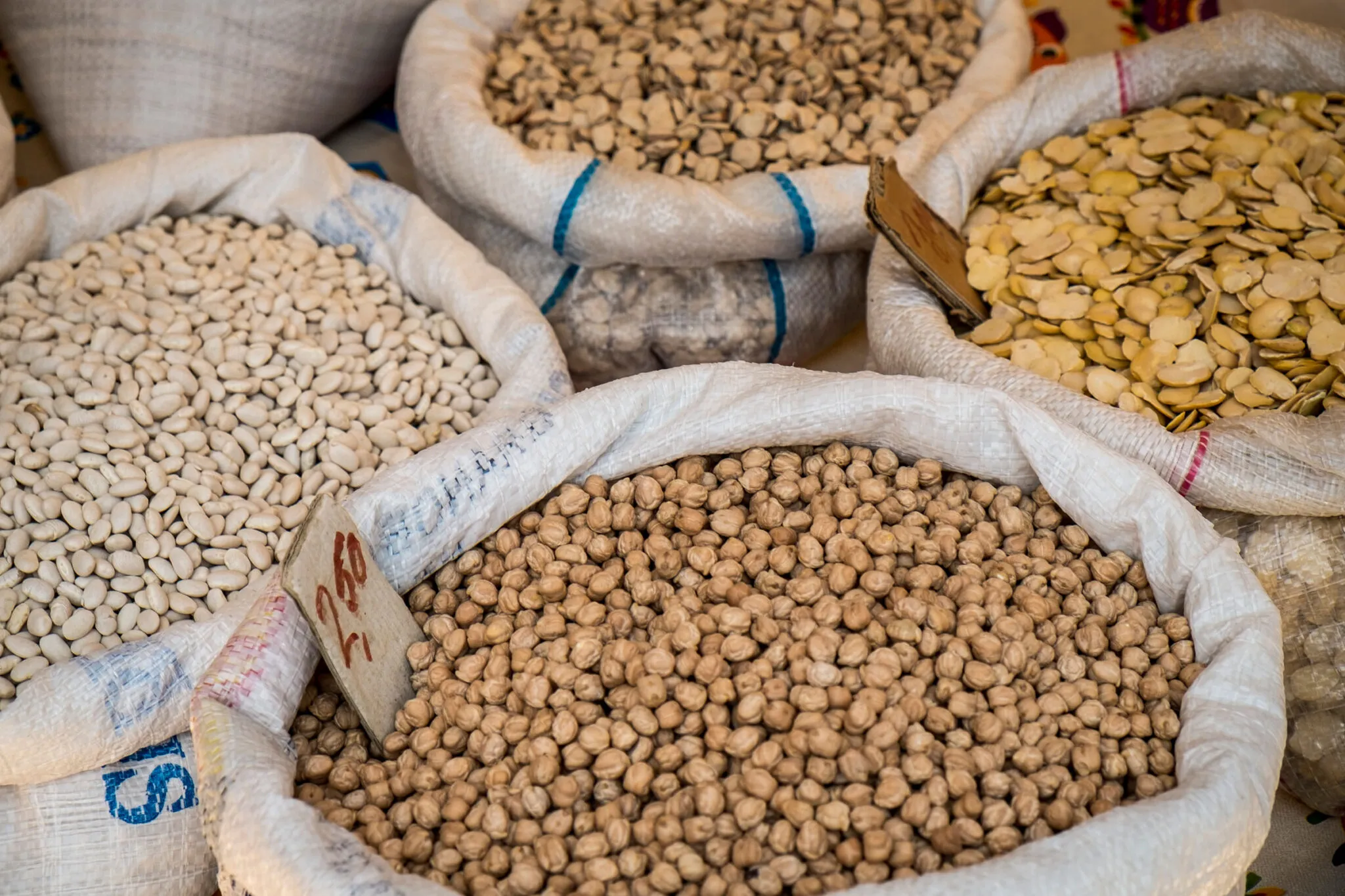 bushels of dry beans and nuts