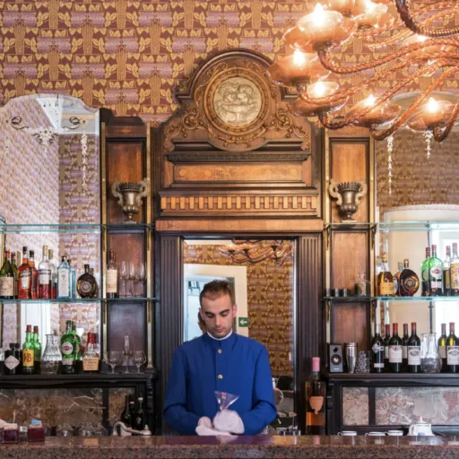 The family bar at the Palazzo Margherita, in the town of Bernalda.