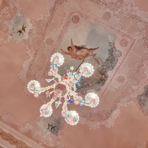 A frescoed ceiling at Palazzo Margherita